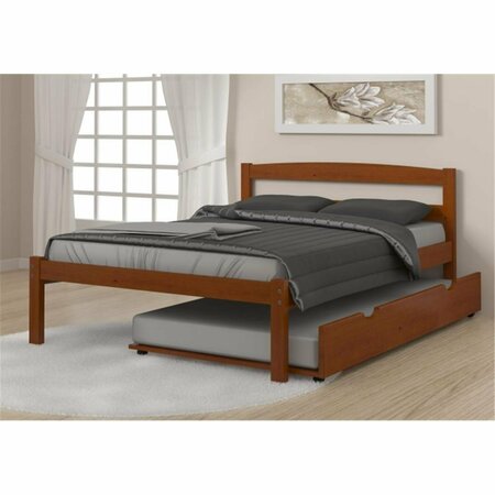 FIXTURESFIRST PD-575FE-503E Full Size Econo Bed with Twin Size Trundle Bed in Light Espresso FI469505